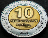 Cumpara ieftin Moneda exotica bimetal 10 PESOS URUGUAYOS - URUGUAY, anul 2000 *cod 3579, America Centrala si de Sud