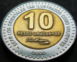 Moneda exotica bimetal 10 PESOS URUGUAYOS - URUGUAY, anul 2000 *cod 3579