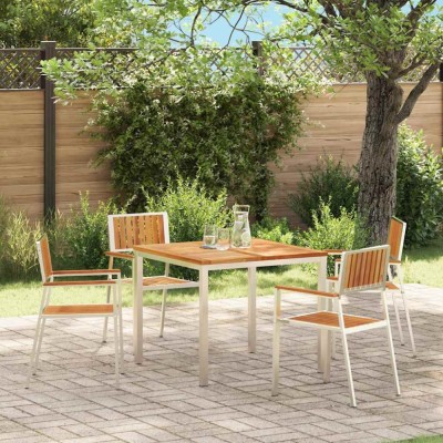 vidaXL Scaun pentru Grădină 4 pcs Maro Lemn masiv de tec 42006204 foto