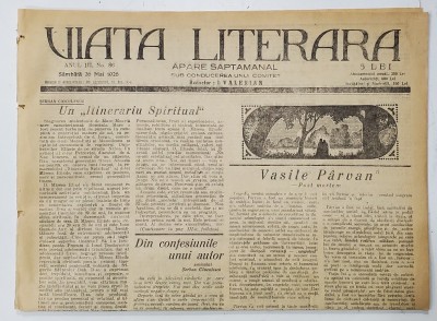 VIATA LITERARA , SUB CONDUCEREA UNUI COMITET , SAPTAMANAL , ANUL III , NR.86 , 26 MAI , 1928 foto