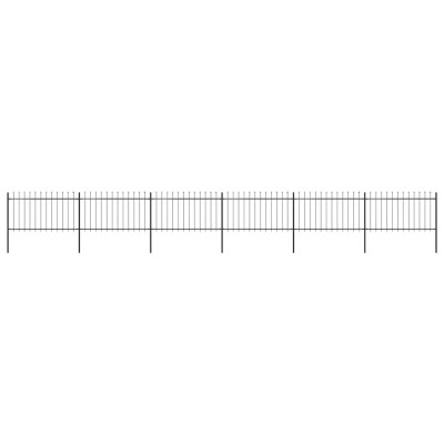 vidaXL Gard de grădină cu v&amp;acirc;rf tip suliță din oțel 1070x100 cm, negru 277616 foto