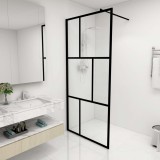 VidaXL Paravan de duș walk-in, negru, 90x195 cm, sticlă securizată