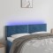 vidaXL Tăblie de pat cu LED, albastru &icirc;nchis, 144x5x78/88 cm, catifea 3121524