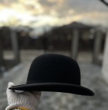 Pălărie tip melon, interbelică H&uuml;ckel "Prima" - Sigmund Prager Bucarest.