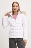 Tommy Jeans geaca de puf femei, culoarea alb, de iarna, DW0DW18312