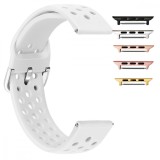 Cumpara ieftin Curea din silicon, compatibila Apple Watch 9|8|7|6|5|4|3|2|1 Series, 41mm|40mm|38mm, Alb