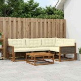 vidaXL Set de canapele de exterior cu pernă 5 pcs Natural și Crem 3381402