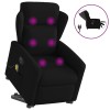 VidaXL Fotoliu electric de masaj rabatabil cu ridicare, negru, textil