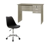 Cumpara ieftin Set mobilier studenti birou si scaun de birou 2 buc Gaston II Pako World Negru 116x57x72 cm