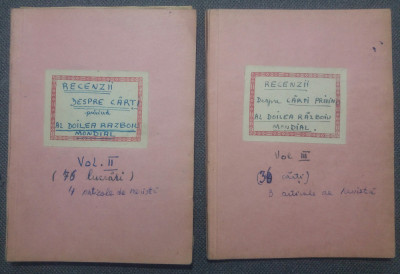 Recenzii carti privind WII// 2 manuscrise Eduard Dragomirescu-Buzne foto