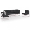Set mobilier de gradina cu perne, 5 piese, lemn masiv de pin