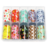 Cumpara ieftin Set Folii Transfer LUXORISE Perfect Christmas, 10 buc, LUXORISE Nail Art