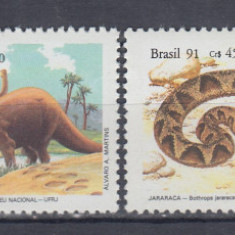 BRAZILIA 1991 FAUNA REPTILE SI DINOZAURI MNH