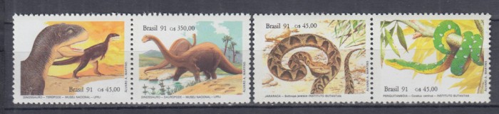 BRAZILIA 1991 FAUNA REPTILE SI DINOZAURI MNH