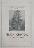 FELICIA CHINTOIU , PICTURA - ACUARELA , 1982, CATALOG DE EXPOZITIE , PREZINTA HALOURI DE APA *