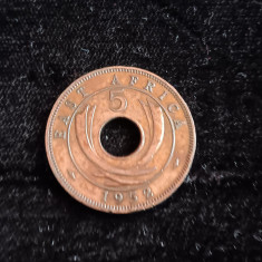 M3 C50 - Moneda foarte veche - 5 centi - Africa de Est - 1952