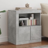 VidaXL Servantă cu lumini LED, gri beton, 60,5x37x67 cm