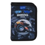 Penar echipat Abc, 1 compartiment, 2 clape, verde/albastru