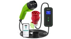 &Icirc;ncărcător auto electric Qoltec EV 2-&icirc;n-1 tip2 | 7kW | 3 faze | CEE 3 PIN WIFI