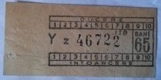 Bilet vechi de autobuz, 65 bani