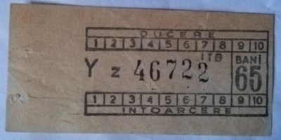 Bilet vechi de autobuz, 65 bani foto