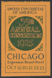 1925 SUA - Vigneta Conventia Asociației internaționale a Tipografilor, vinieta, Organizatii internationale, Nestampilat