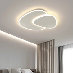 Lustra LED cu telecomanda FUTURA LUMINA 98W, Ovala, lumina Rece/Calda/Neutra, Dimabila, Alb