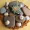 Mandala Stone 6, Spiritual Yoga &amp; Meditation Dot Art, pictura acrilica pe piatra