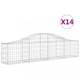 Cumpara ieftin Cosuri gabion arcuite 14 buc, 200x30x40/60 cm, fier galvanizat