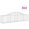 Cosuri gabion arcuite 14 buc, 200x30x40/60 cm, fier galvanizat