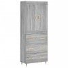 Dulap inalt, gri sonoma, 69,5x34x180 cm, lemn compozit