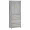 Dulap inalt, gri sonoma, 69,5x34x180 cm, lemn compozit