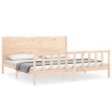 Cumpara ieftin Cadru de pat fara saltea, 200x200 cm, lemn masiv pin