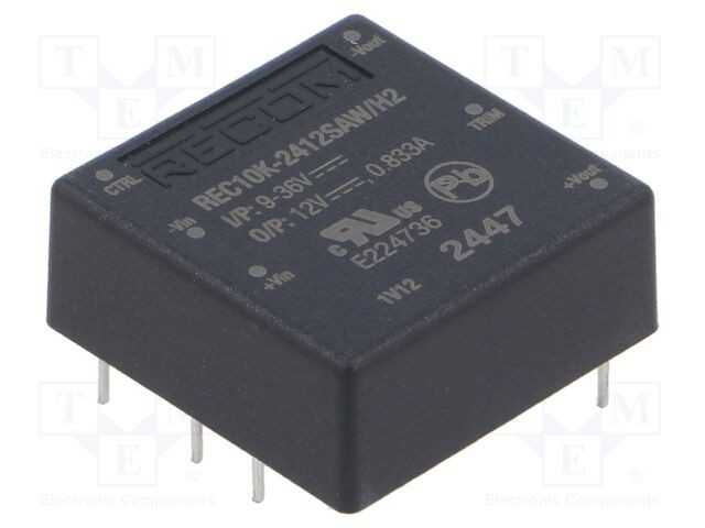 Convertor DC/DC RECOM 10W 9-36V intrare 12V ieșire