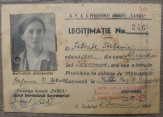 Legitimatie APA a Pirotehniei Armatei Sadul/ 1943 foto