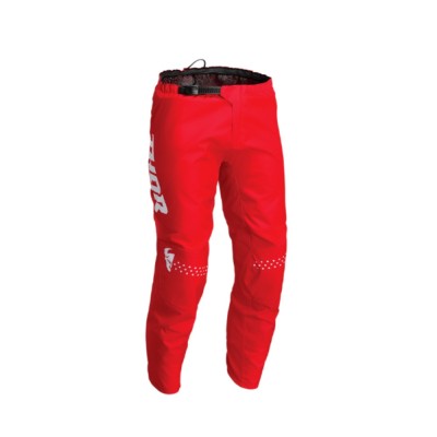 Pantaloni Motocross/Enduro Thor Sector Minimal rosu cu alb foto