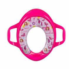 Colac toaleta pentru fetite, cu manere, Pufo, 41 x 37 cm, roz foto