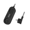 PRELUNGITOR LOGILINK, Schuko x 2, conectare prin Schuko (T), USB x 3, cablu 1.5 m, 16 A, fara protectie, negru, &quot;LPS262U&quot; (timbru verde 0.18 lei)