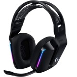 Casti gaming wireless Logitech G733, ultrausoare, Lightsync RGB, Negru