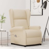 VidaXL Fotoliu cu ridicare, crem, material textil