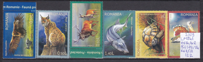 2009 Fauna protejata din Romania, LP1841, MNH