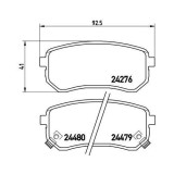 Placute frana Hyundai I10 I (Pa) 10.07-05.18, I10 2 Sedan 12.13-; Kia Picanto I (Sa) 04.04-05.12, Picanto 2 (Ta) 05.11-05.17, Spate, BREMBO
