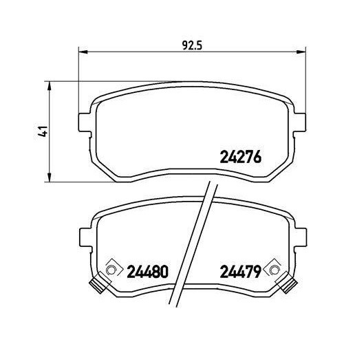 Placute frana Hyundai I10 I (Pa) 10.07-05.18, I10 2 Sedan 12.13-; Kia Picanto I (Sa) 04.04-05.12, Picanto 2 (Ta) 05.11-05.17, Spate, BREMBO