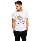 Tricou barbati alb - Cool Unicorn - 2XL