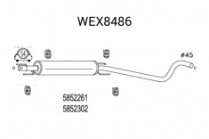 Toba esapamet intermediara OPEL ASTRA H (L48) (2004 - 2016) QWP WEX8486 foto