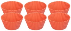 Set 6 forme din silicon MagicHome pentru cupcake, rosii, 6,5x6,5x3 cm