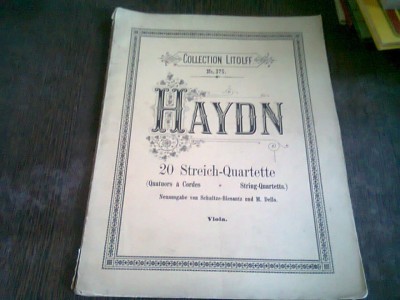 HAYDN 20 STREICH QUARTETTE. VIOLA (PARTITURI) foto