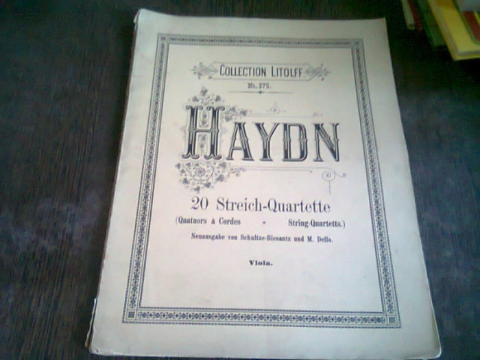 HAYDN 20 STREICH QUARTETTE. VIOLA (PARTITURI)