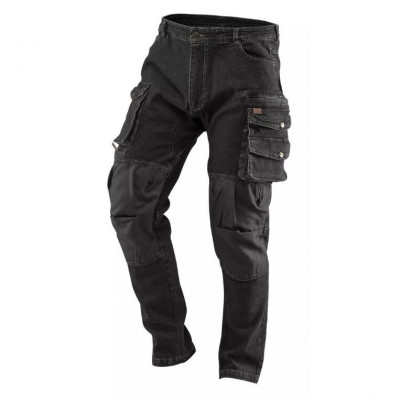 Pantaloni de lucru tip blugi, NEO, model Denim, negru, marimea L/52 foto