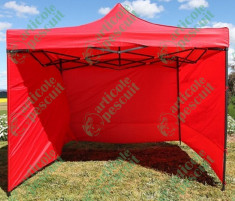 Cort / Pavilion Pliabil 3m x 3m x 2.6h Rosu,Albastru,Verde cu pereti foto